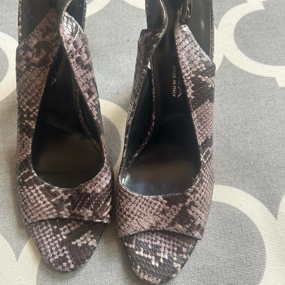 Via Spiga made in Italy Y2K open toe snake print sling back chunky leather heel - Picture 2 of 7